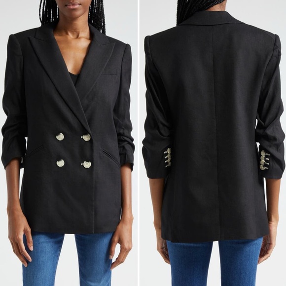 Veronica Beard Kiernan Linen Blend Dickey Blazer Jacket Black Size 0 - Picture 10 of 15